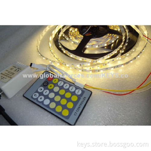 Single Chip LED 3528 (Warm White/White) 600 LEDs Color Temperature Adjustment LED Flexible Strip